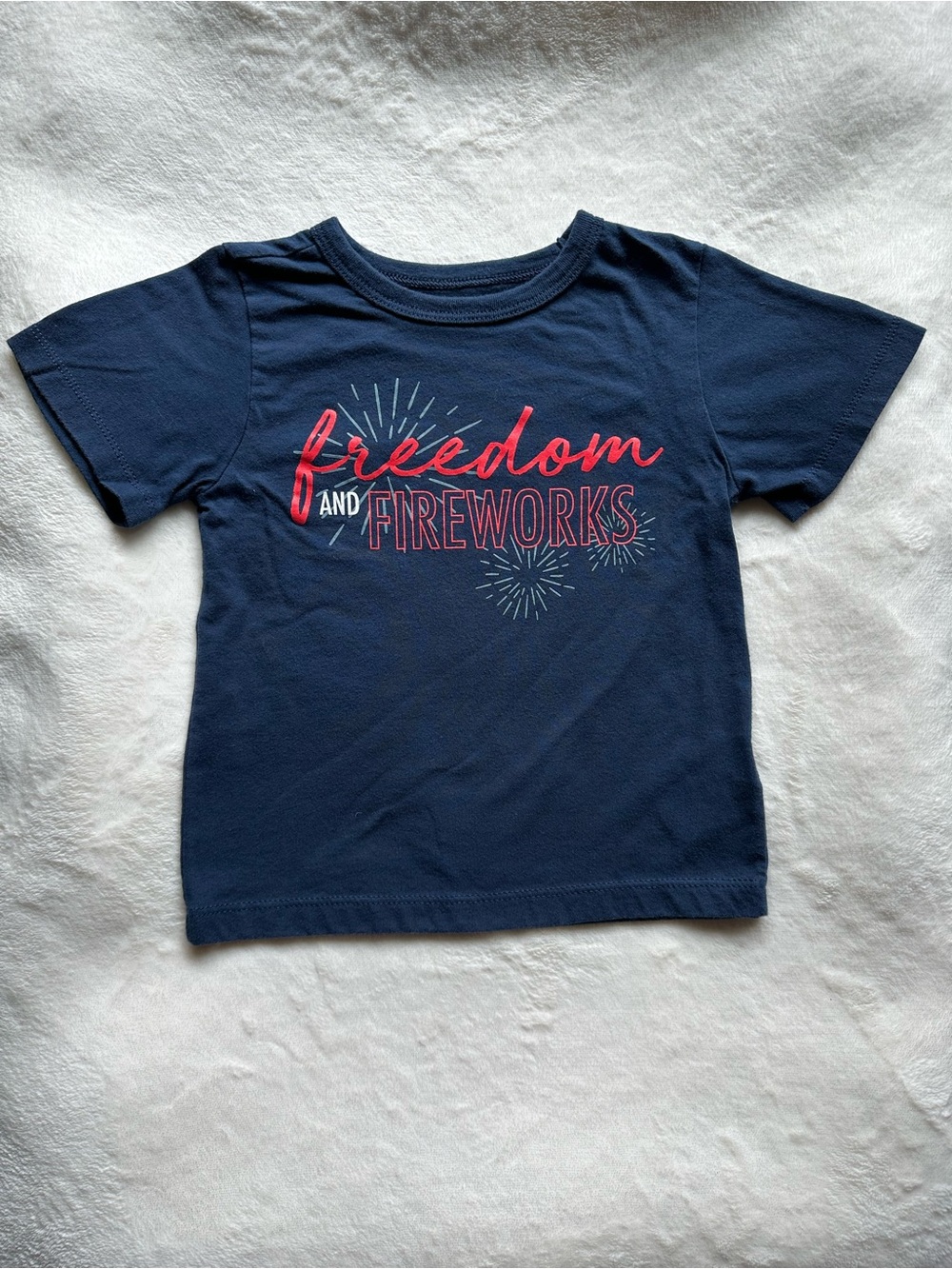 Kids Navy 'Freedom and Fireworks' Graphic Short Sleeve Tee